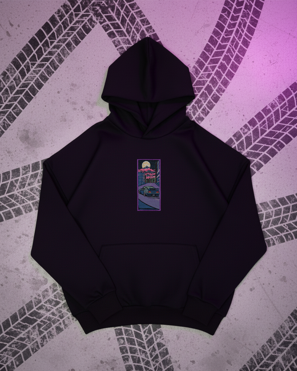 Neon Drift - Embroidered - Oversized Hoodie