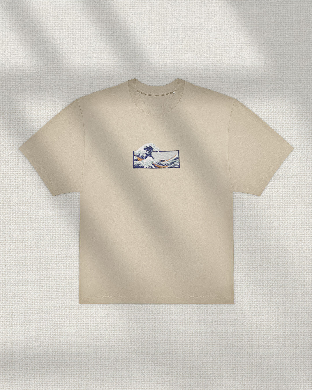 The Great Wave Off Kanagawa - Embroidered - Oversized Tee