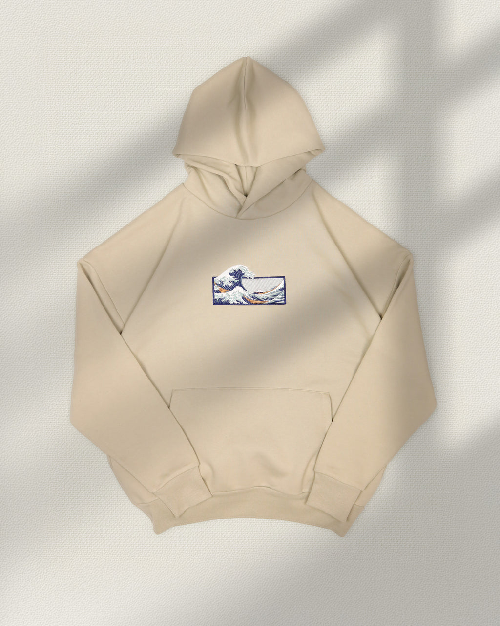 The Great Wave Off Kanagawa - Embroidered - Oversized Hoodie