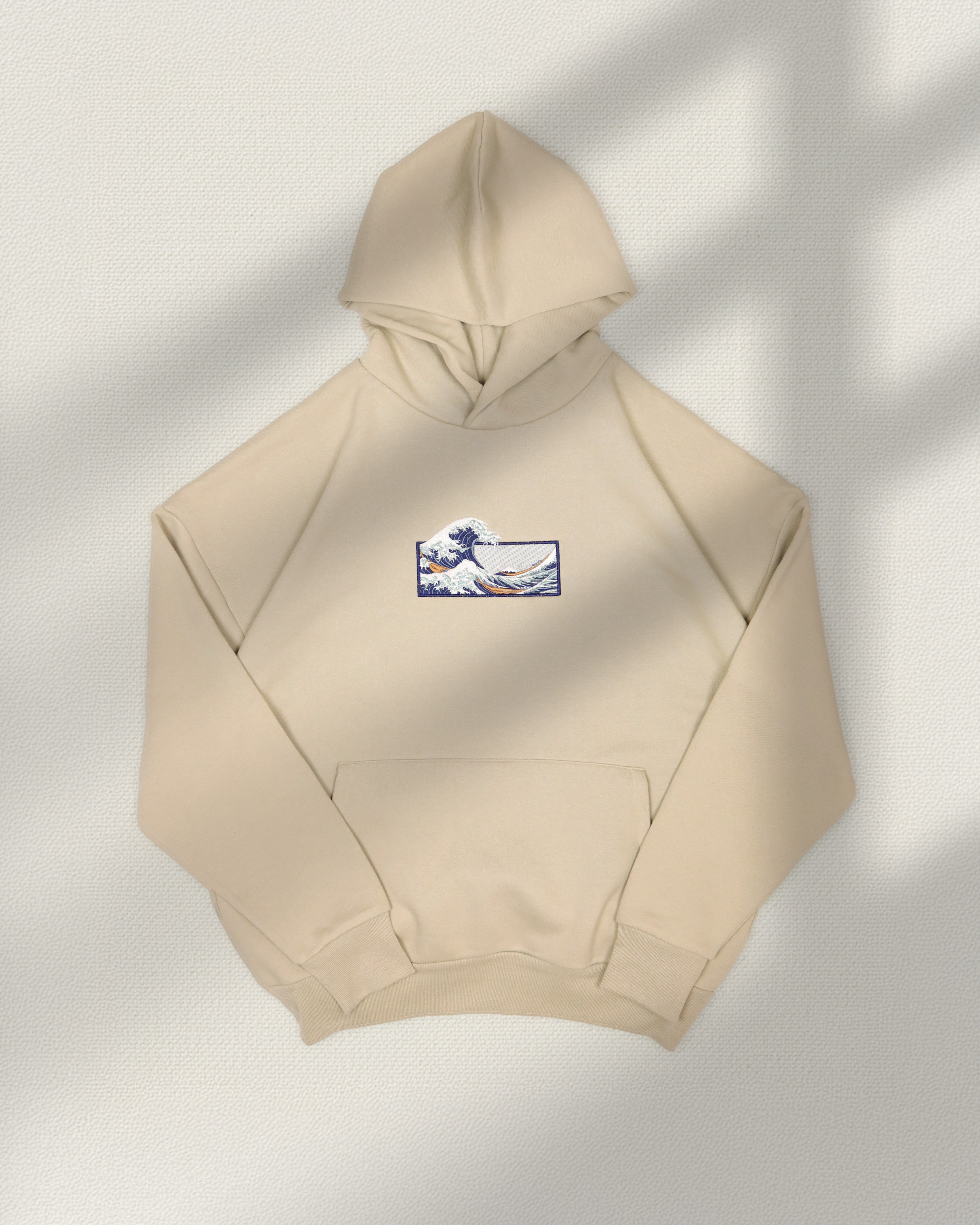The Great Wave Off Kanagawa - Embroidered - Oversized Hoodie
