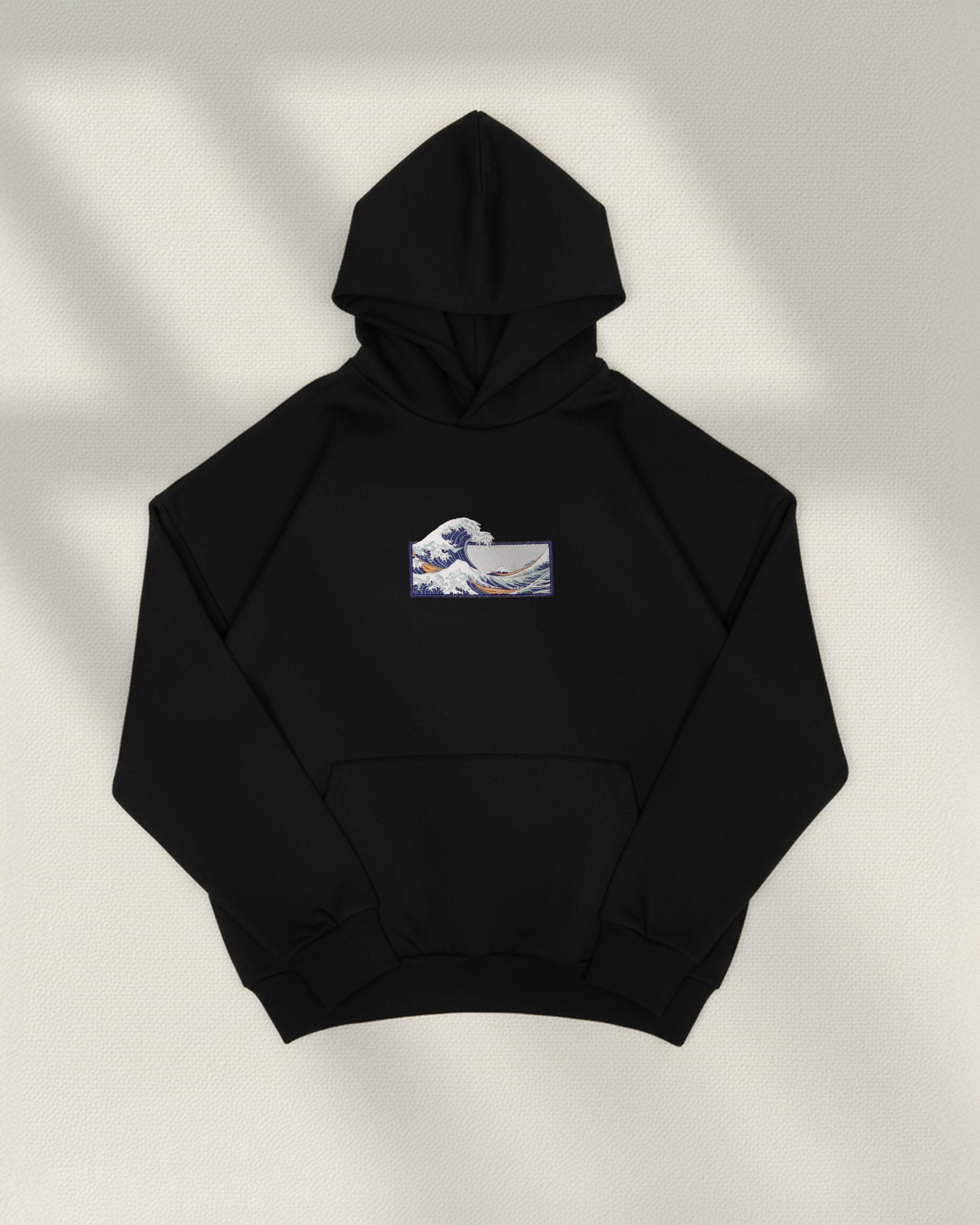 The Great Wave Off Kanagawa - Embroidered - Oversized Hoodie