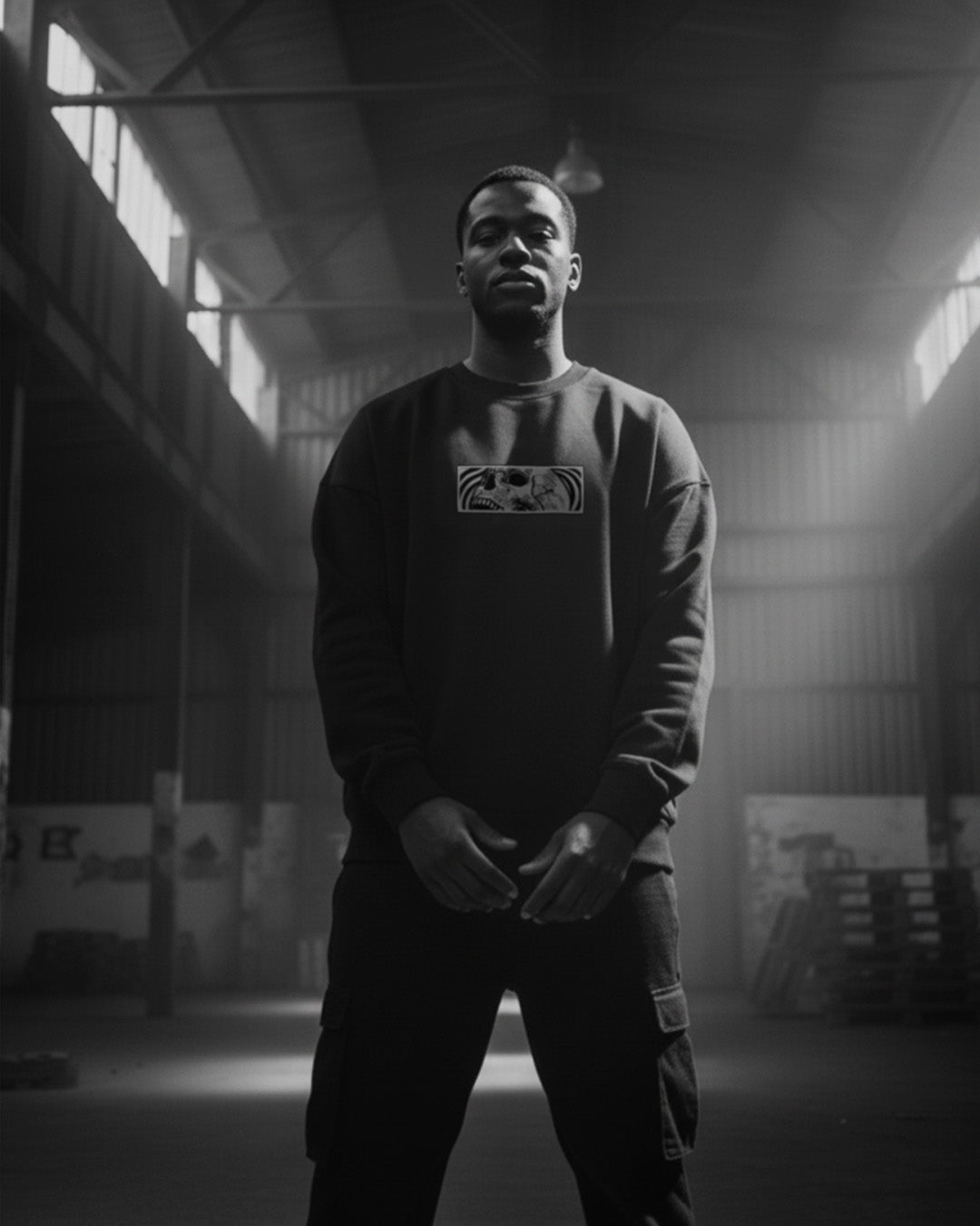 Skull Frequency - Embroidered - Oversized Crew