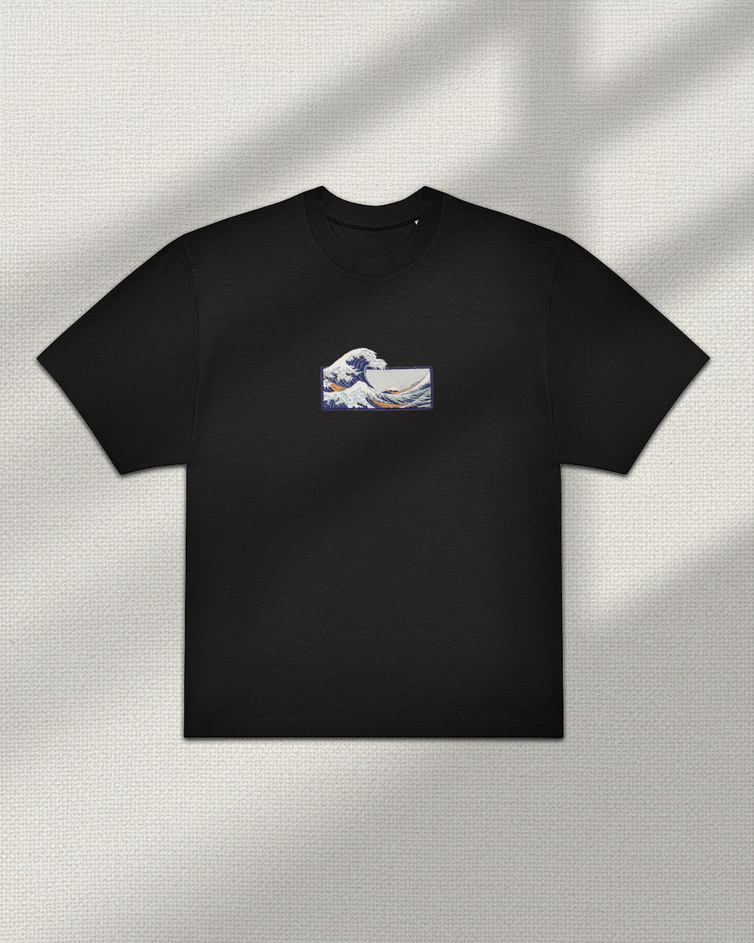 The Great Wave Off Kanagawa - Embroidered - Oversized Tee